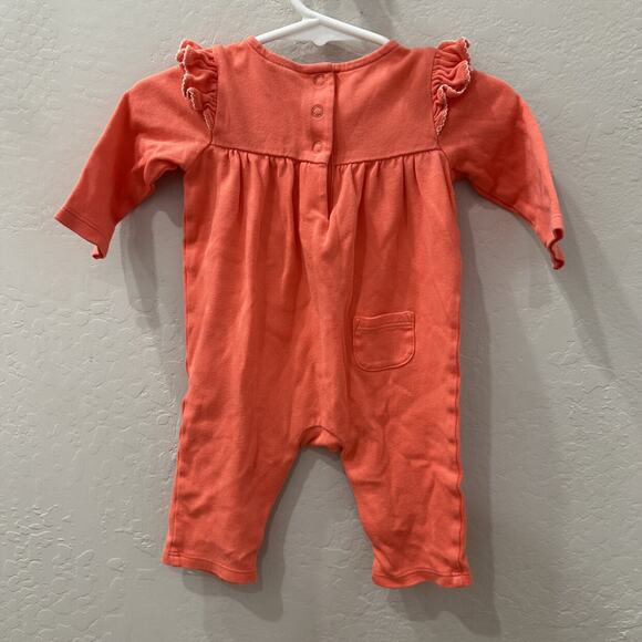 Janie and Jack Coral Embroidered Ruffle Romper - Picture 4 of 9